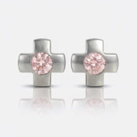 Nina Crosslite Light Rose Cerrahi Çelik 316L Çelik Kulak Delme Küpesi