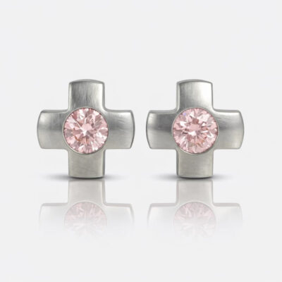 Nina Crosslite Light Rose Cerrahi Çelik 316L Çelik Kulak Delme Küpesi