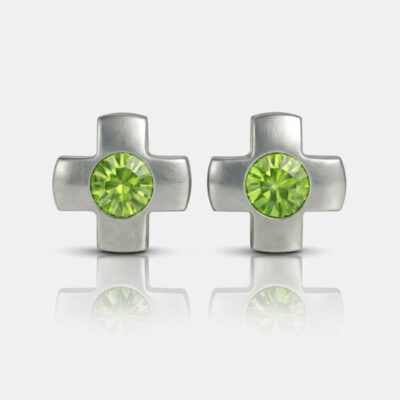 Nina Crosslite Peridot Cerrahi Çelik 316L Çelik Kulak Delme Küpesi