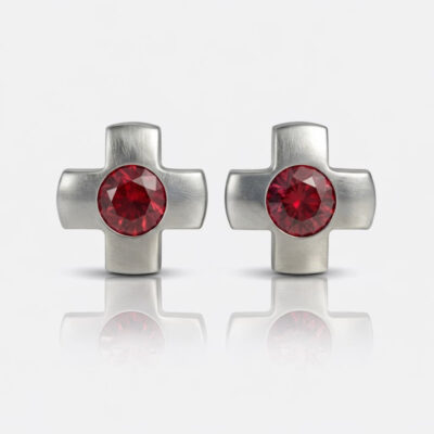 white_Crosslite_Ruby.jpg Nina Crosslite Ruby Cerrahi Çelik 316L Çelik Kulak Delme Küpesi
