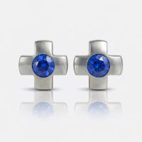 white_Crosslite_Sapphire.jpg Nina Crosslite Sapphire Cerrahi Çelik 316L Çelik Kulak Delme Küpesi