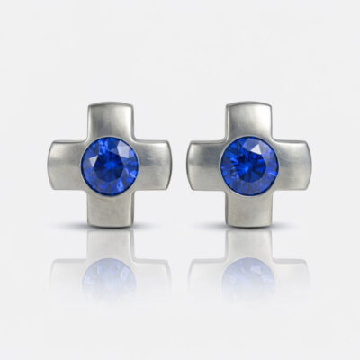white_Crosslite_Sapphire.jpg Nina Crosslite Sapphire Cerrahi Çelik 316L Çelik Kulak Delme Küpesi