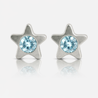 white_Starlite_Aquamarine.png Nina Starlite Aquamarine Cerrahi Çelik 316L Çelik Kulak Delme Küpesi