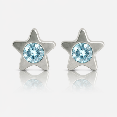 Nina Starlite Aquamarine Cerrahi Çelik 316L Çelik Kulak Delme Küpesi