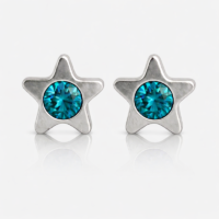 white_Starlite_Blue_Zircon.png Nina Starlite Blue Zircon Cerrahi Çelik 316L Çelik Kulak Delme Küpesi