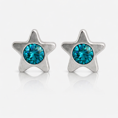 white_Starlite_Blue_Zircon.png Nina Starlite Blue Zircon Cerrahi Çelik 316L Çelik Kulak Delme Küpesi