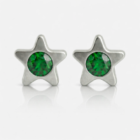 white_Starlite_Emerald.png Nina Starlite Emerald Cerrahi Çelik 316L Çelik Kulak Delme Küpesi