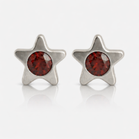 white_Starlite_Garnet.png Nina Starlite Garnet Cerrahi Çelik 316L Çelik Kulak Delme Küpesi