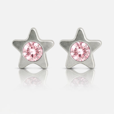 Nina Starlite Light Rose Cerrahi Çelik 316L Çelik Kulak Delme Küpesi
