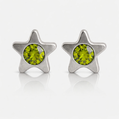 white_Starlite_Peridot.png Nina Starlite Peridot Cerrahi Çelik 316L Çelik Kulak Delme Küpesi