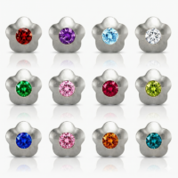 whiteflowerliteassorted.png Nina Flowerlite Assorted Cerrahi Çelik 316L Çelik Kulak Delme Küpesi