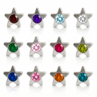 whitestarliteassorted.png Nina Starlite Assorted Cerrahi Çelik 316L Çelik Kulak Delme Küpesi